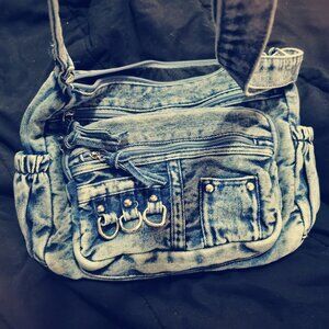Jeans Denim shoulder hand bag cargo multi pockets